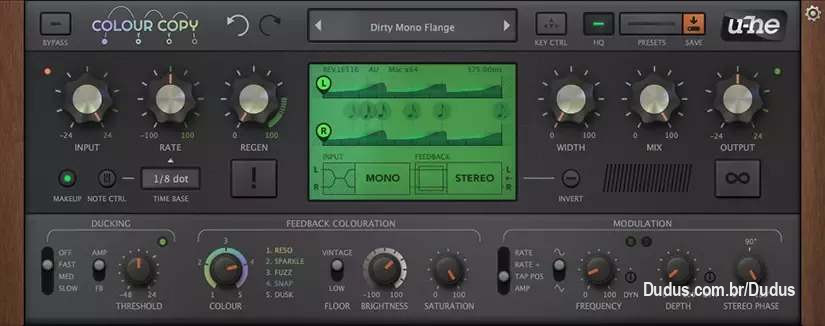 Uhe ColourCopy v1.0.2.16742
Audio plugin Effects

Colour Copy: a bucketful of delay
A virtual analog effect inspired by classic bucket-brigade delays (BBD), but extended with modern features. We called our new baby "Colour Copy" because it can deliver the kind of colouration people still love in classic BBD units, but with a wider variety of colours. Colour Copy started life as the little delay unit called "Lyrebird" we built into Repro-1, but the sound was too good not to be developed further and become an FX plug-in.

BBD-style analog delay, for the smoothest possible pitch effects
unique colour morphing, with saturation for non-linear effects such as distortion / resonance
1ms to 1s or host-synched time base, scaled via rate control from 25% to 400%
dynamic ducking via envelope follower

LFO (with dynamic frequency and depth) can modulate rate, tap position or amplitude.
MIDI note tracking and Freeze button (infinite loop) for wildest experimental effects
powerful preset browser with tag and/or text search functions
independent input and feedback routing options allow all possible stereo or mono combinations

100 factory presets, NKS-compatible
UI instantly resizable from 50% to 200%
custom remote control via MIDI CC, 14-bit resolution option
Support for Oddsound MTS-ESP

https://u-he.com/products/colourcopy/
https://www.youtube.com/watch?v=4RBb4BfaHXw
https://youtu.be/-JGnV1VHD_I?si=2Hi9bVOLVVUfQhVJ